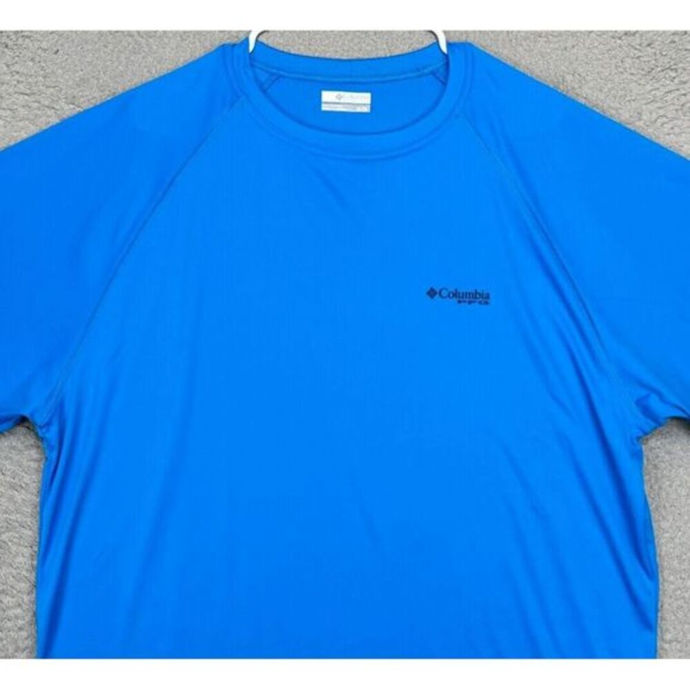 Columbia Shirt Adult XL PFG‎ Blue Graphic Performance Fishing Gear T-Shirt Mens